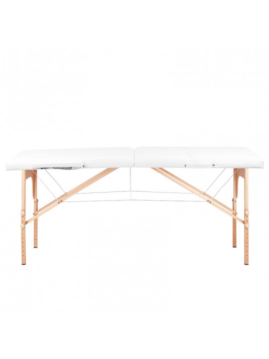 Skládací masážní stůl dřevěný komfort Activ Fizjo 2 segment bílý