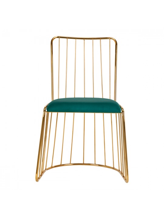 Velvet chair QS-M00 gold green