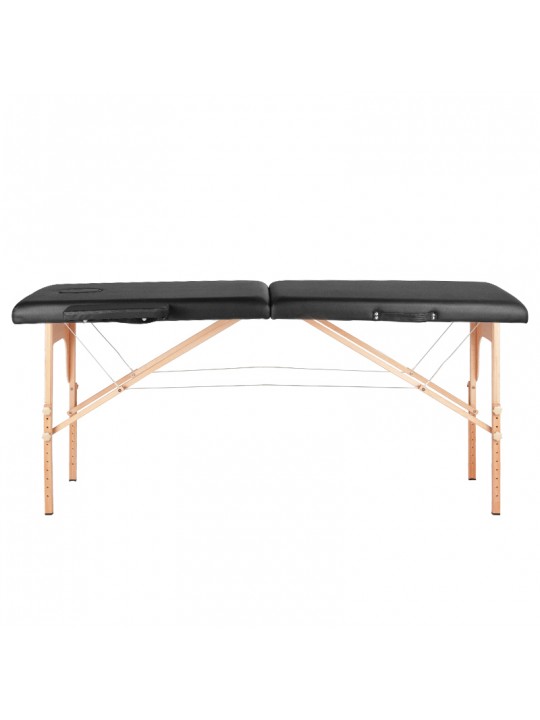 Розкладний масажний стіл дерево комфорт Activ Fizjo 2 сегмента чорний