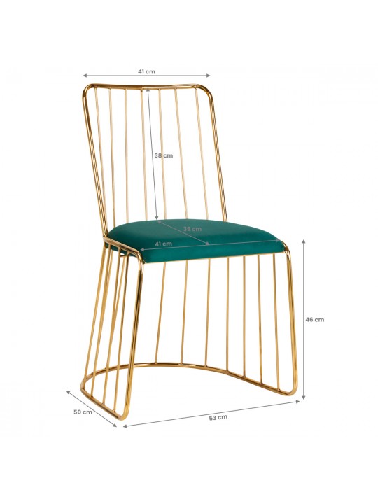 Velvet chair QS-M00 gold green