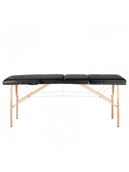 Sulankstomas masažo stalas medinis komfortas Activ Fizjo 3 segmentas juodas