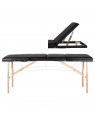 Sulankstomas masažo stalas medinis komfortas Activ Fizjo 3 segmentas juodas