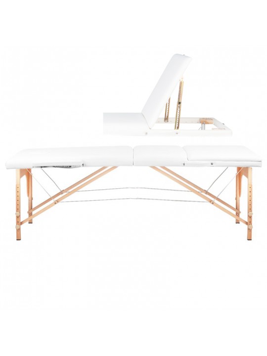 Komfort Activ Fizjo wooden foldable massage table, 3 segments, white