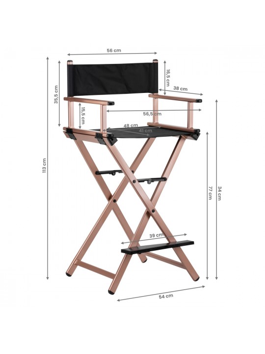 Крісло для макіяжу Alu рожеве золото