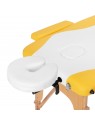 Wood comfort Activ Fizjo foldable massage table, 2 segments, white and yellow