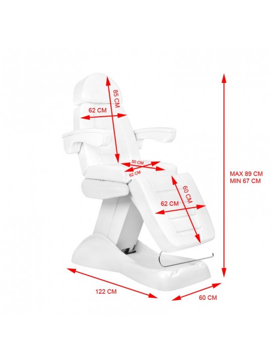 Scaun electric de frumusețe Lux 4M alb cu leagăn