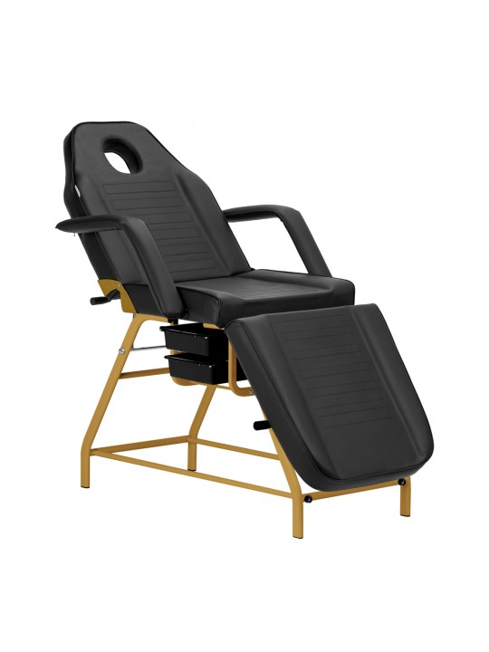 Fotel kosmetyczny 557G z kuwetami złoto czarny