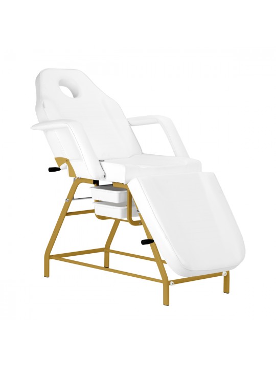 Cosmetic chair 557G with cuvettes gold white