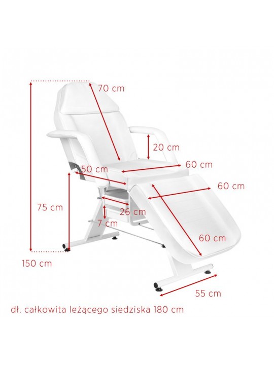 Basic 202 cosmetic chair with white cuvettes