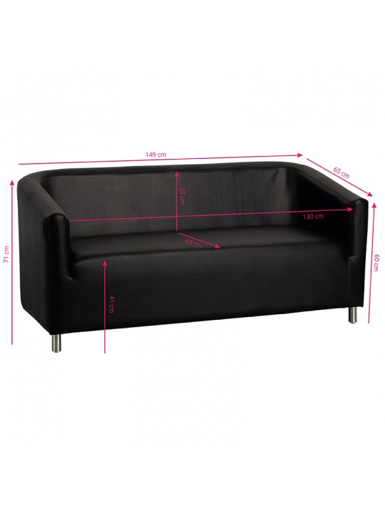 Gabbiano waiting room sofa M021 black