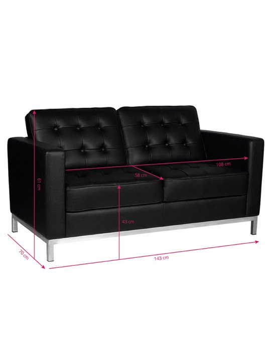 Gabbiano waiting room sofa BM18019 black