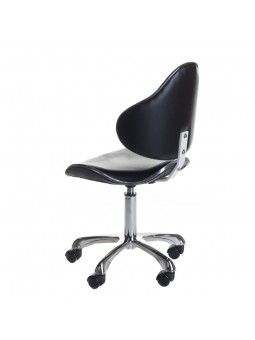 Taboret kosmetyczny z oparciem BD-9933 Czarny