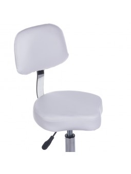 Taboret kosmetyczny z oparciem BH-7268 Biały