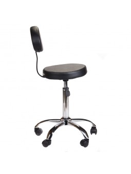 Taboret kosmetyczny z oparciem BH-7289 Czarny