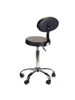 Kosmetikhocker mit Rückenlehne BH-7289 Schwarz