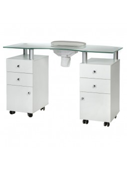 Stolik do manicure +  pochłaniacz BD-3453+P BIAŁY