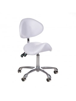 BY-3004 cosmetic stool with backrest, white