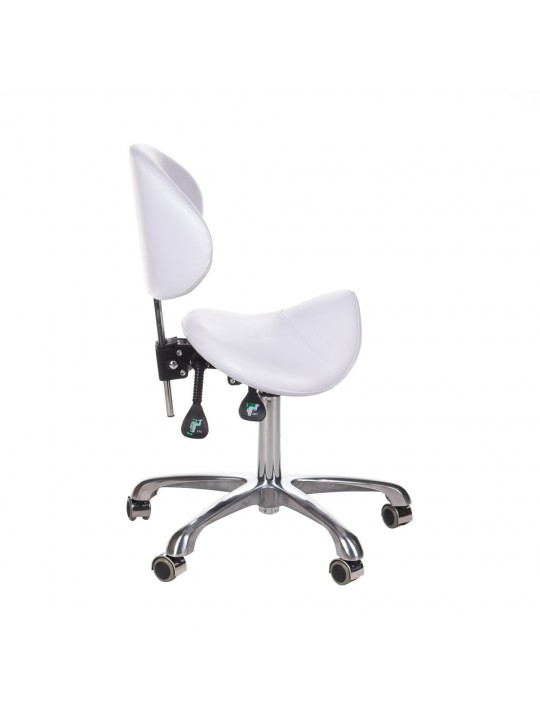 BY-3004 cosmetic stool with backrest, white