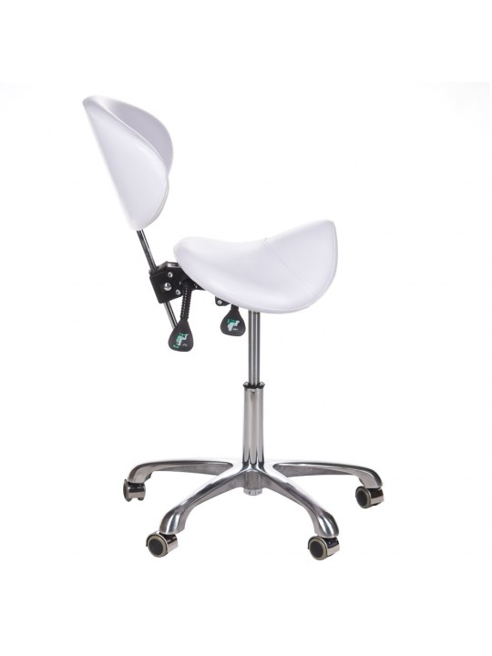 BY-3004 cosmetic stool with backrest, white