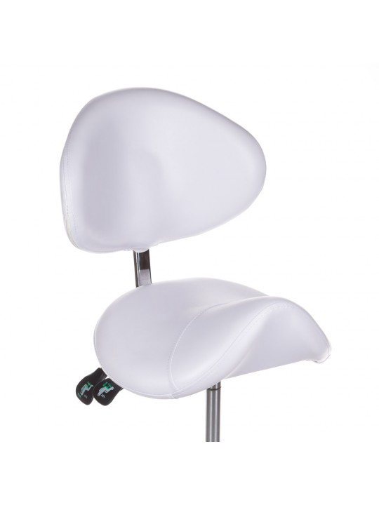 BY-3004 cosmetic stool with backrest, white