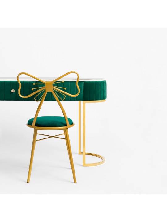 Velvet DT2 ribbon chair, green