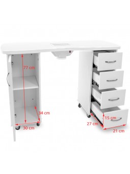 2027 white desk, two cabinets with absorber