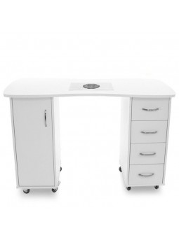 2027 ZP white desk with two cabinets