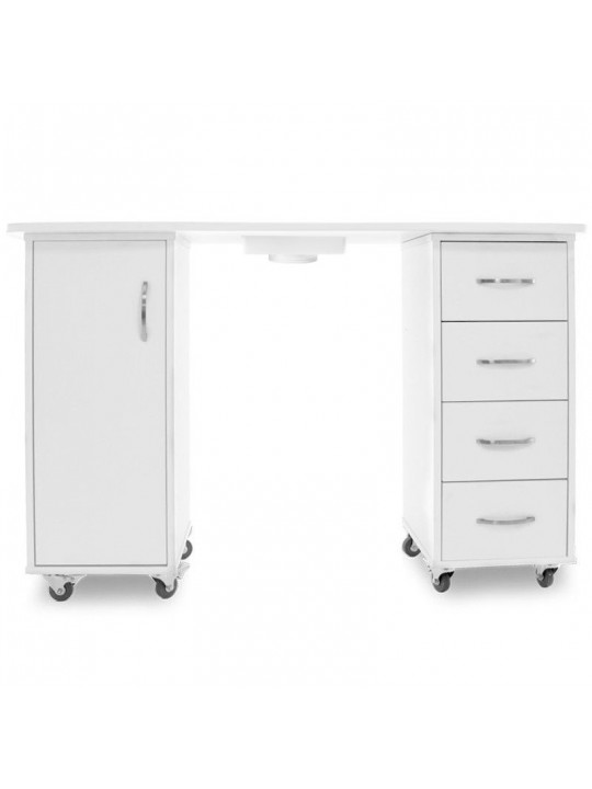 2027 ZP white desk with two cabinets