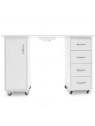 2027 ZP white desk with two cabinets