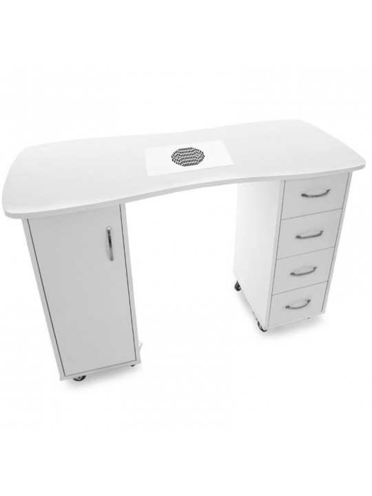 2027 ZP white desk with two cabinets