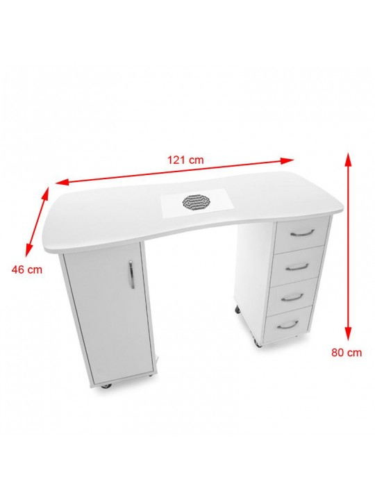 2027 ZP white desk with two cabinets