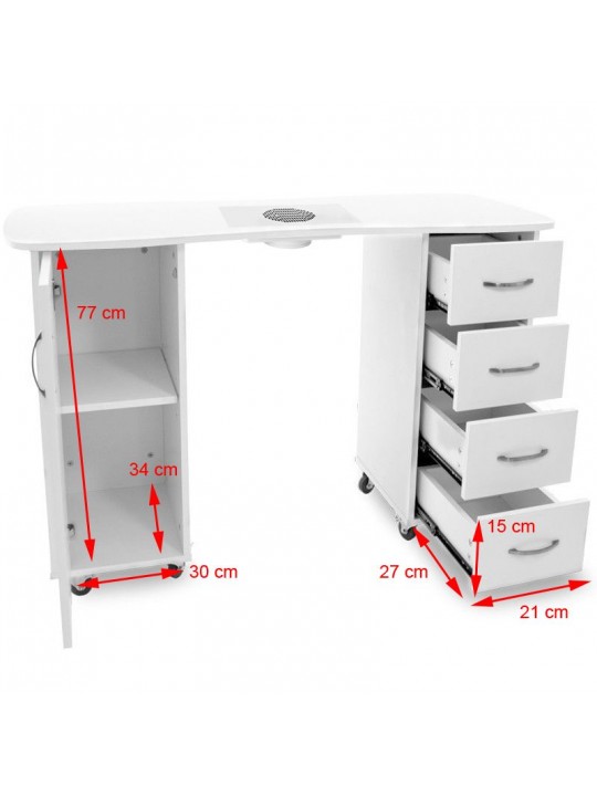 2027 ZP white desk with two cabinets