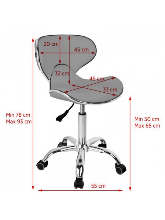 Gabbiano kosmetický taburet Q-4599 šedý