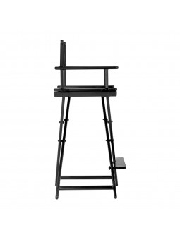 Black aluminum foldable makeup chair