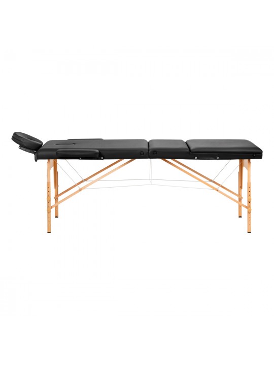 Masaj de lemn pliabil Komfort Activ Fizjo Lux 3 segmente 190x70 negru