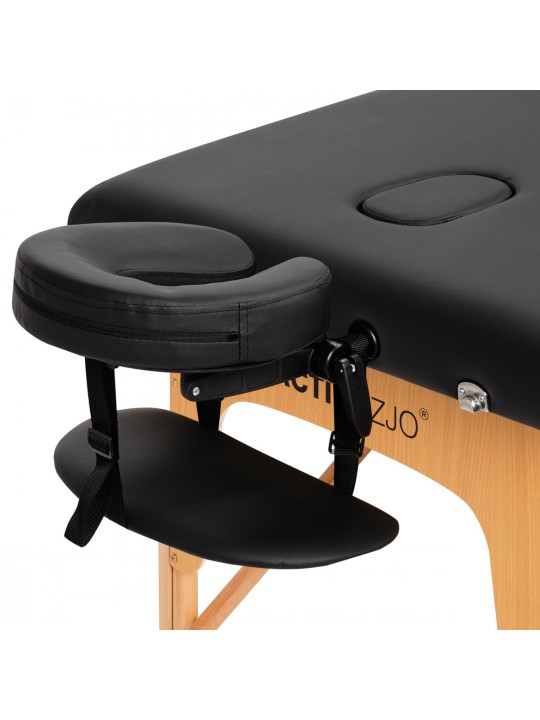 Stół składany do masażu drewniany Komfort Activ Fizjo Lux 3 segmentowy 190x70 czarny