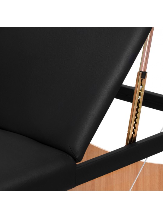 Komfort Activ Fizjo Lux dřevěný skládací masážní stůl, 3 segmenty, 190x70, černý