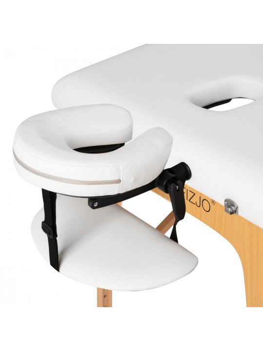 Komfort Activ Fizjo Lux wooden foldable massage table, 3 segments, 190x70, WHITE