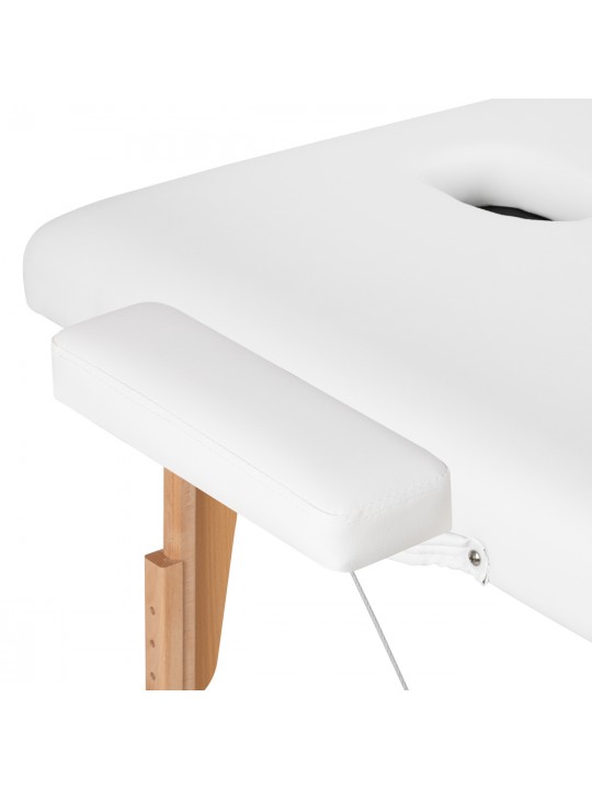 Komfort Activ Fizjo Lux wooden foldable massage table, 3 segments, 190x70, WHITE