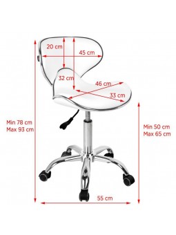 Gabbiano Kosmetikhocker Q-4599 weiß