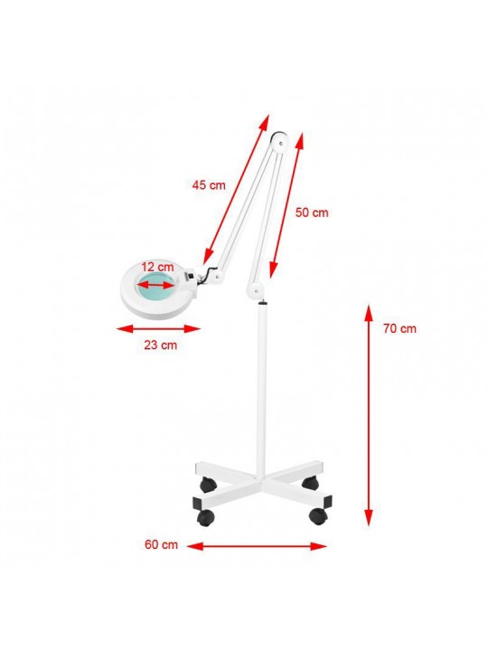 S4 Lupenlampe + weißes Stativ