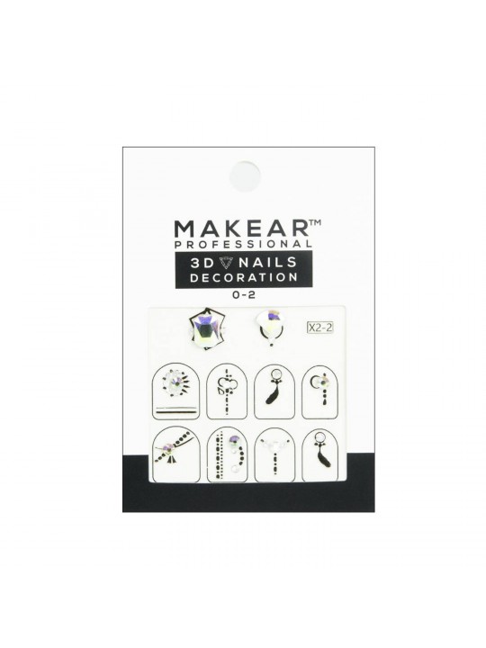Makear 3D Nails Decoration 02 - stickers for nails with zircons