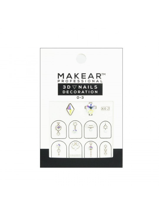 Makear 3D Nails Decoration 03 - nagų lipdukai su cirkoniais