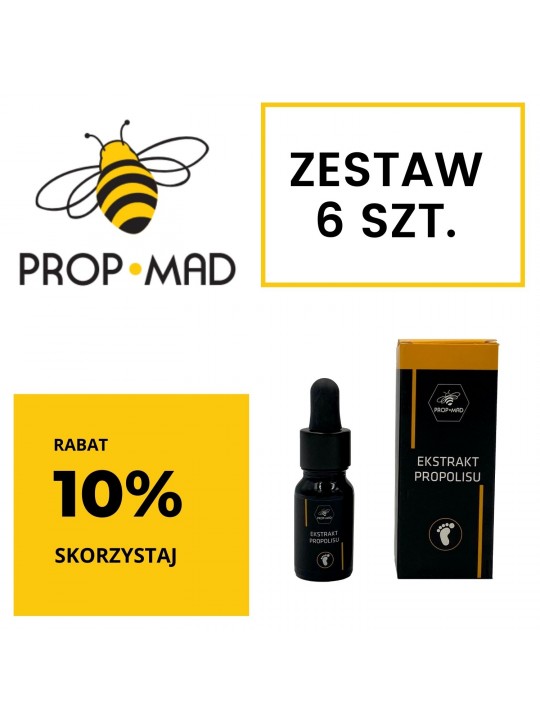 Prop-Mad Ekstrakt Propolisu 40% 10ml - Zestaw 6 szt.