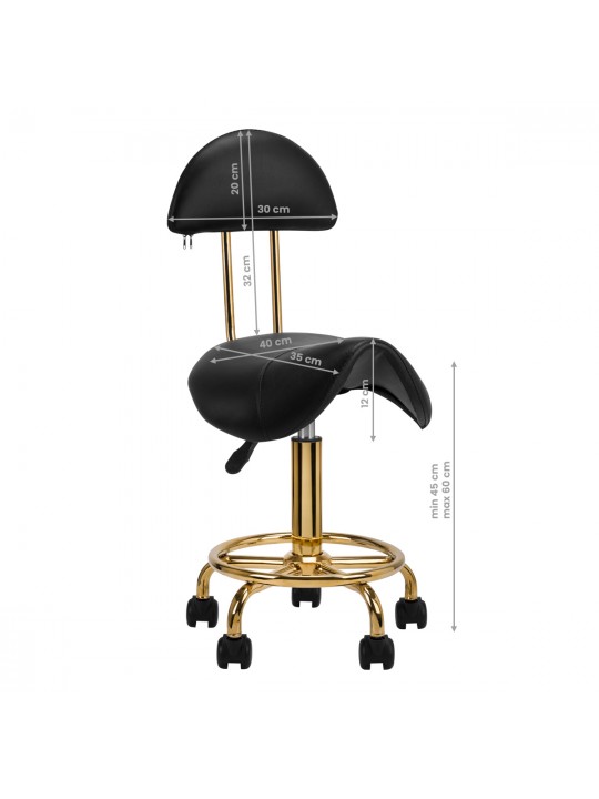 Cosmetic stool 6001-G gold - black