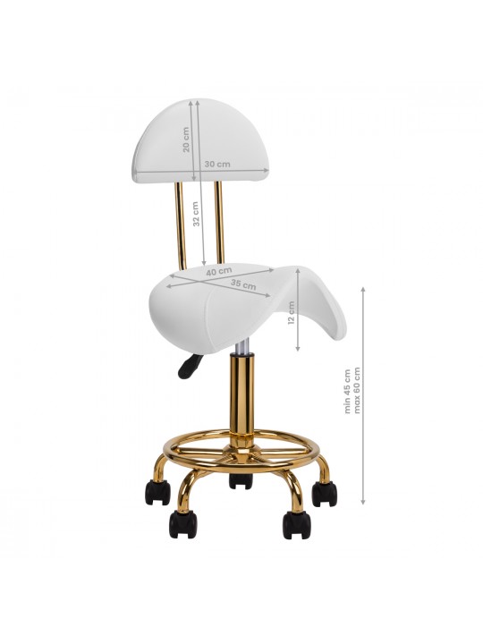 Cosmetic stool 6001-G gold - white