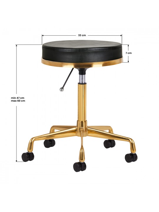 H4 cosmetic stool, gold, black