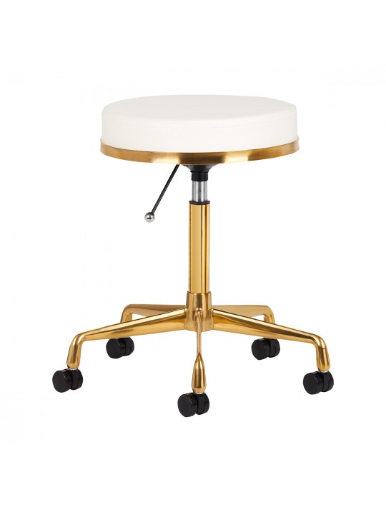 H4 cosmetic stool, gold and white