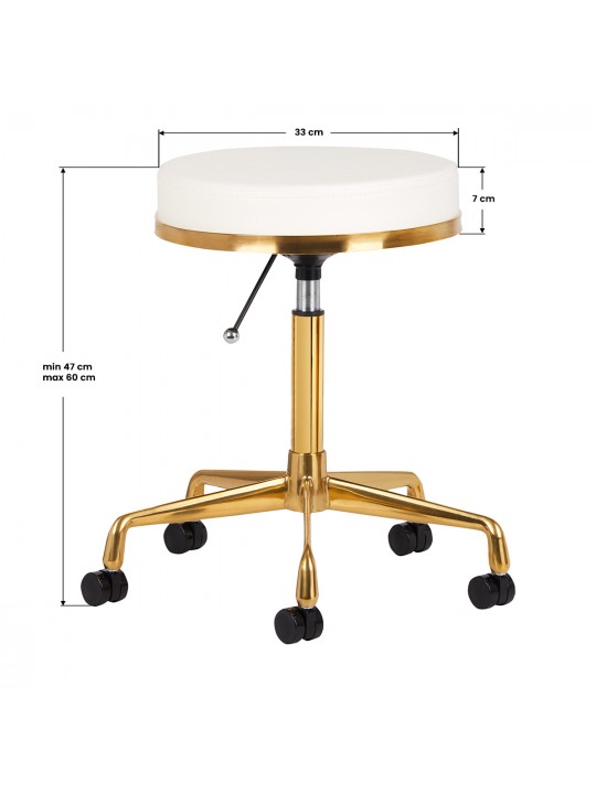 H4 cosmetic stool, gold and white