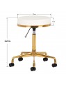 H4 cosmetic stool, gold and white